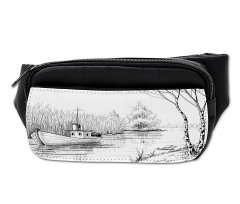 Black White Boat River Bumbag