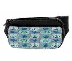 Ships Wheel Turquoise Bumbag