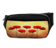 Retro Poppy Flowers Bumbag