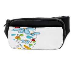 Cartoon Ladybugs Flowers Bumbag