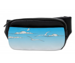 Seagulls Flying Ombre Sky Bumbag