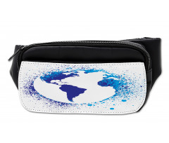 Globe Ink Effect Map Bumbag