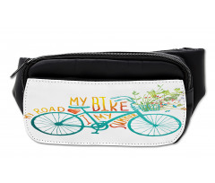 Blue Bike with Flowers Bumbag