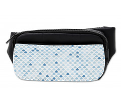 Raindrops White Navy Bumbag