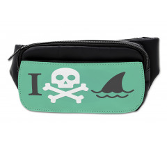 Skull Shark Marine Words Bumbag