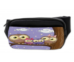 Cartoon Style Owl Family Bumbag