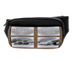 Rustic Snowy Woodsy Frame Bumbag