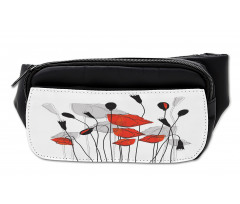 Hand Drawn Poppy Flowers Bumbag