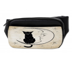 Black Cat Siting on Moon Bumbag