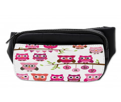 Owls Branches Cartoon Bumbag