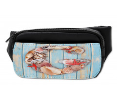 Pale Wooden Background Bumbag