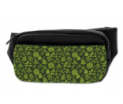 Patterned Green Leaves Bumbag