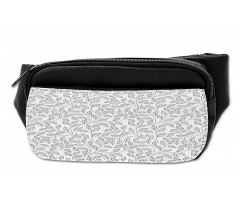 Monochrome Floral Rustic Bumbag