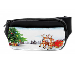 Snowy Village Sleigh Tree Bumbag