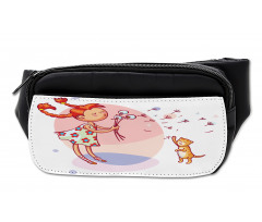 Cartoon Girl and Cat Bumbag