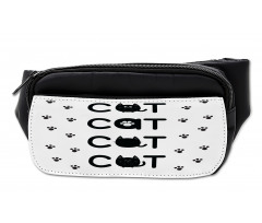 Cat Text with Paw Prints Bumbag