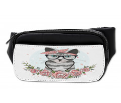 Hipster Cool Cat Portrait Bumbag