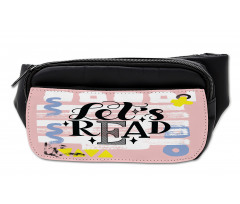 Lets Read Phrase Pastel Bumbag