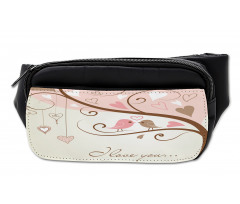 2 Birds Romance Motif Bumbag