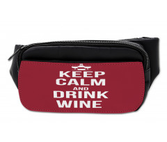 Drink Wine Slogan Bumbag