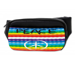 Stripes Peace Lettering Bumbag