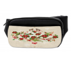 Flower Reindeer Motif Bumbag