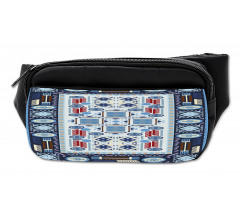 Blue Toned Square Circle Bumbag