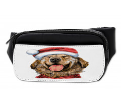 Funny Terrier Smiling Xmas Bumbag