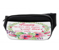 Family Love Saying Wreath Bumbag