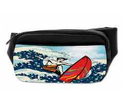 Summer Cartoon Surfing Boy Bumbag