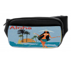 Brunette Hair Hawaiian Lady Bumbag