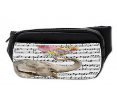 Floral Trunk Music Notes Bumbag