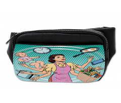 Pop Art Busy Woman Housework Bumbag