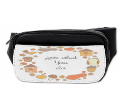 Warm Autumn Tones Cartoon Bumbag