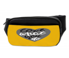 Greyscale Heart on Yellow Bumbag