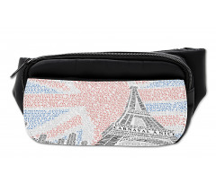 Eiffel Tower on Union Jack Bumbag