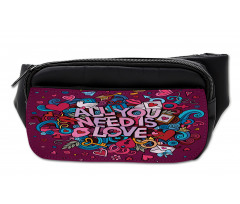 Colorful Cartoon Doodle Art Bumbag