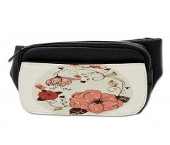 Flowers Ornate Egg Shape Bumbag