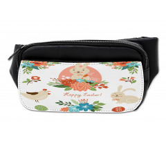 Pastel Bunny Flowers Cartoon Bumbag