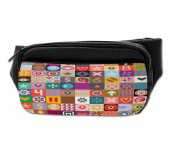 Multi Patterned Squares Bumbag