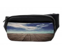 Ocean Cloudy Sky Wooden Pier Bumbag