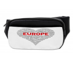 European Country Names Heart Bumbag