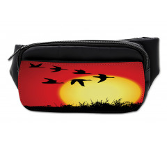 Skein of Geese Migrate Sunset Bumbag