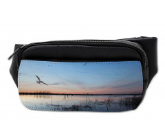 Geese Flying Across Wild Lake Bumbag