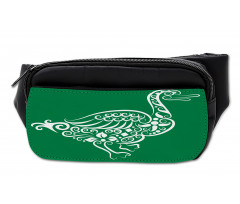 Calligraphic Oriental Floral Bumbag