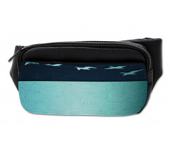 Abstract Birds Curl Ornament Bumbag