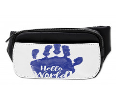 Hello World Color Hand Print Bumbag