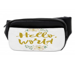 Floral Hello World Lettering Bumbag