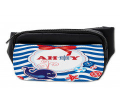 Marine Ahoy Cartoon Whale Bumbag