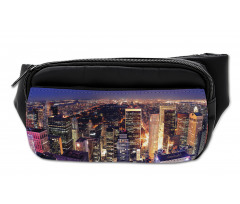 New York Panoramic Aerial Night Bumbag